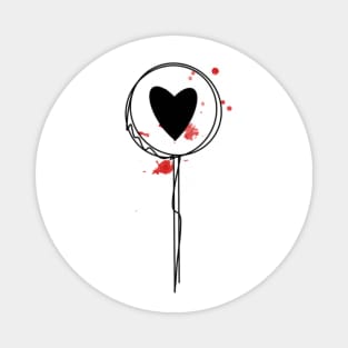 Lollipop Candy Love Line Black Heart art Magnet